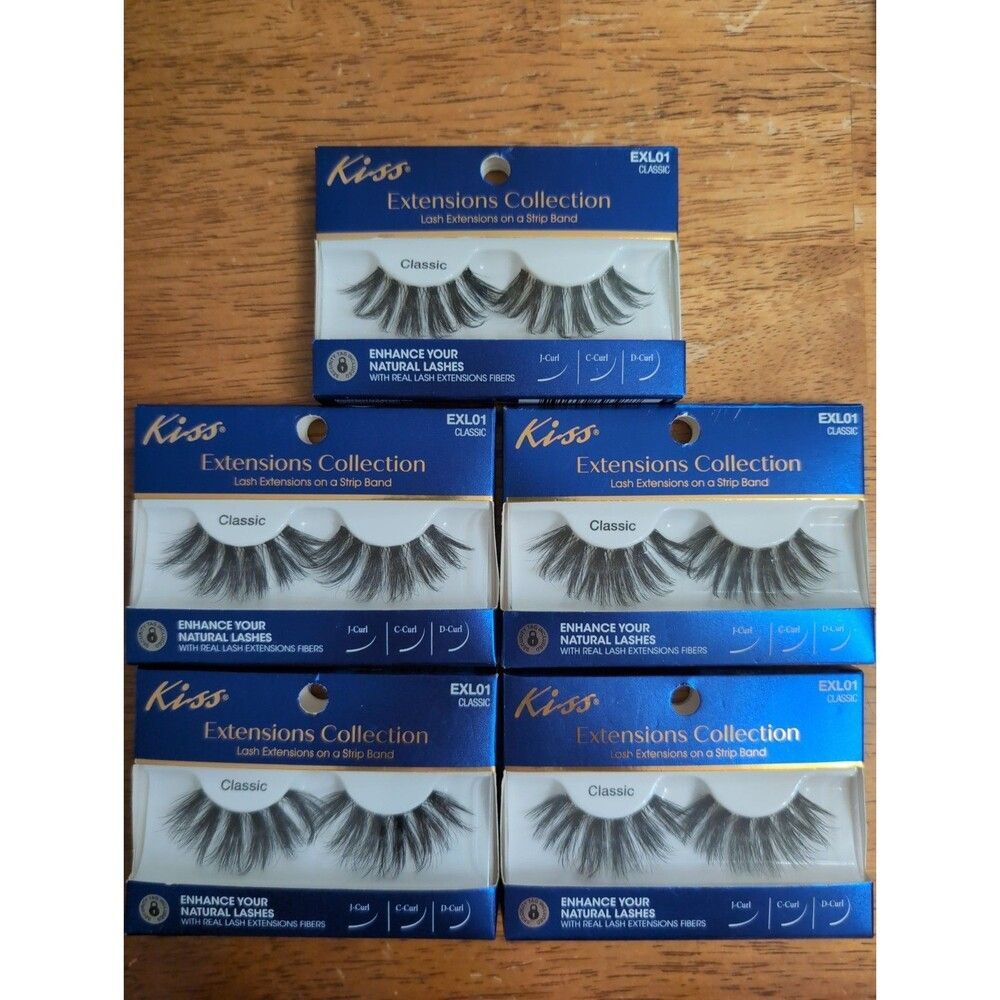 5 KISS Extensions Collection Eye Lash CLASSIC EXL01 Classic Reusable Lightweight